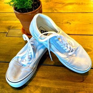 Vans powder blue lace up shoes size 8.5 W and 7.0 M